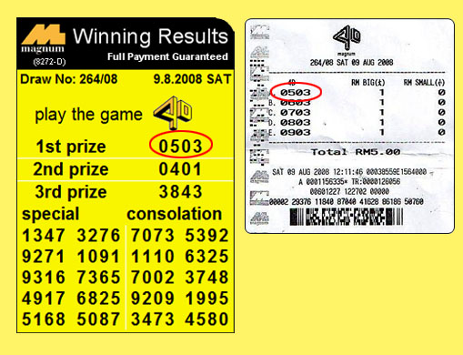 magnum 4d result - 9 August 2008